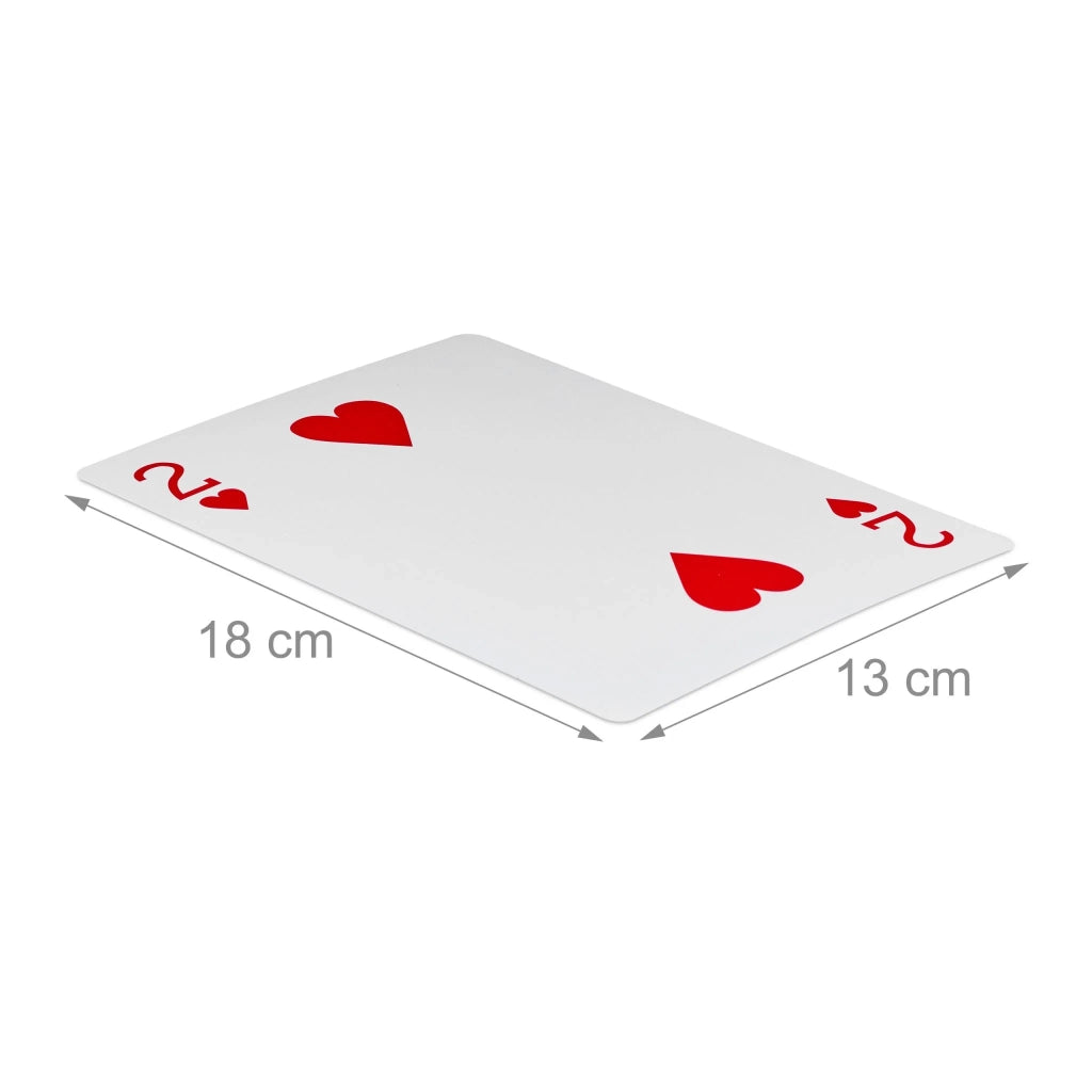 Set di 54 carte da poker jumbo giganti 18 x 13 x 2 cm per uso divertente in plastica bianca 13_0004591