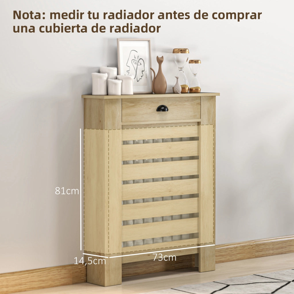 Mobiletto per termosifoni con cassetto ¨C zephmum ¨C 78x19,5x95,5 cm effetto rovere