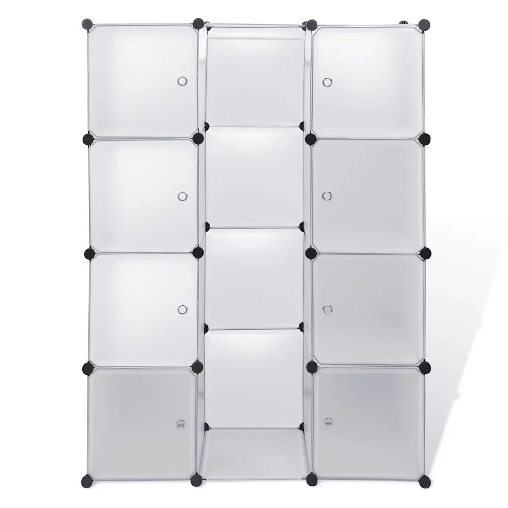 Armadio Modulare con 9 Scomparti 109x36,5x143 cm Bianco CFW1744843