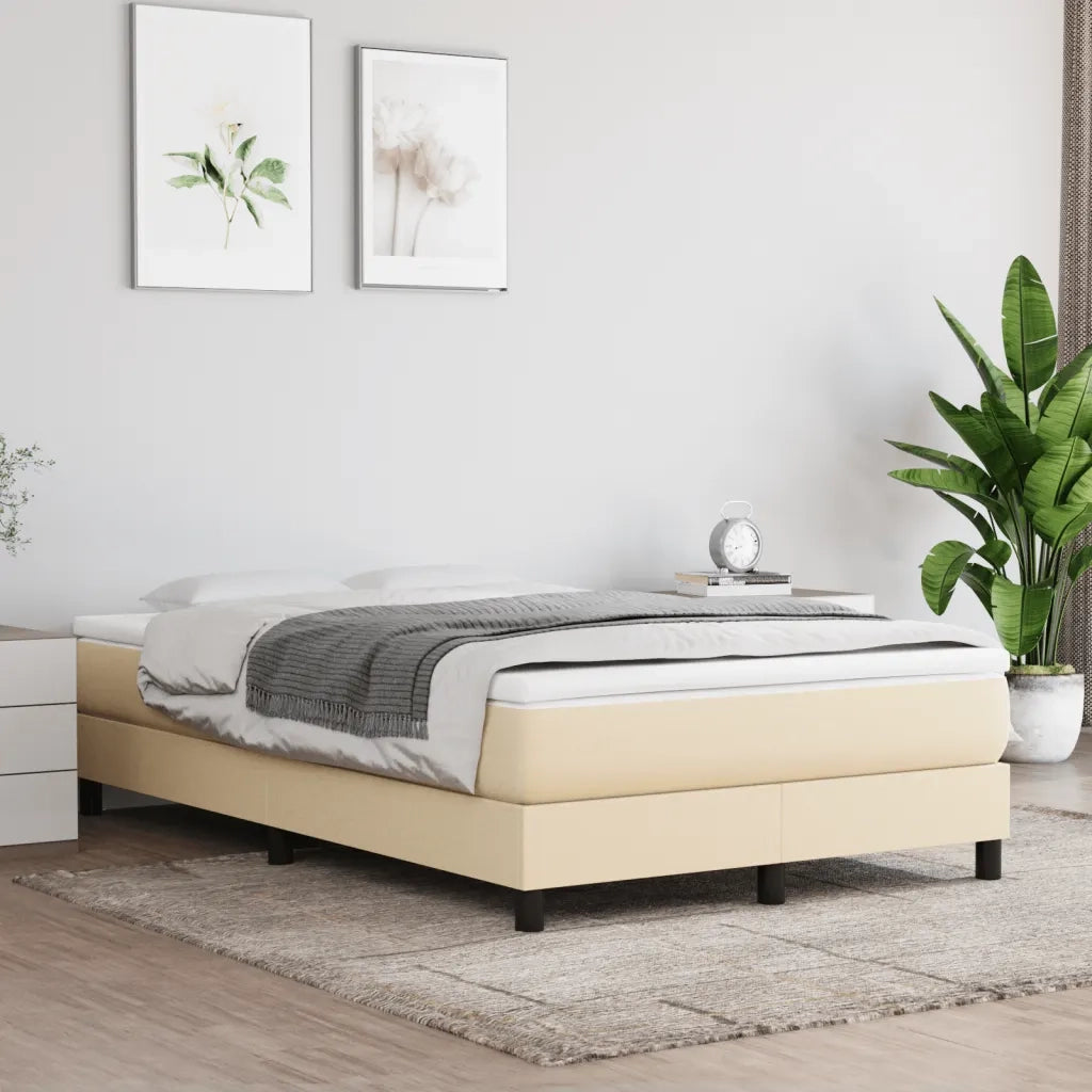 Giroletto a Molle con Materasso Crema 120x190 cm in Tessuto 3269662