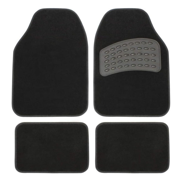 OWIJI Tappetini Auto Moquette Universali Set 4 Pezzi Antiscivolo Abitacolo Sagomabili PVC Impermeabile Ritagliabile Adattabile