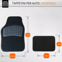OWIJI Tappetini Auto Moquette Universali Set 4 Pezzi Antiscivolo Abitacolo Sagomabili PVC Impermeabile Ritagliabile Adattabile