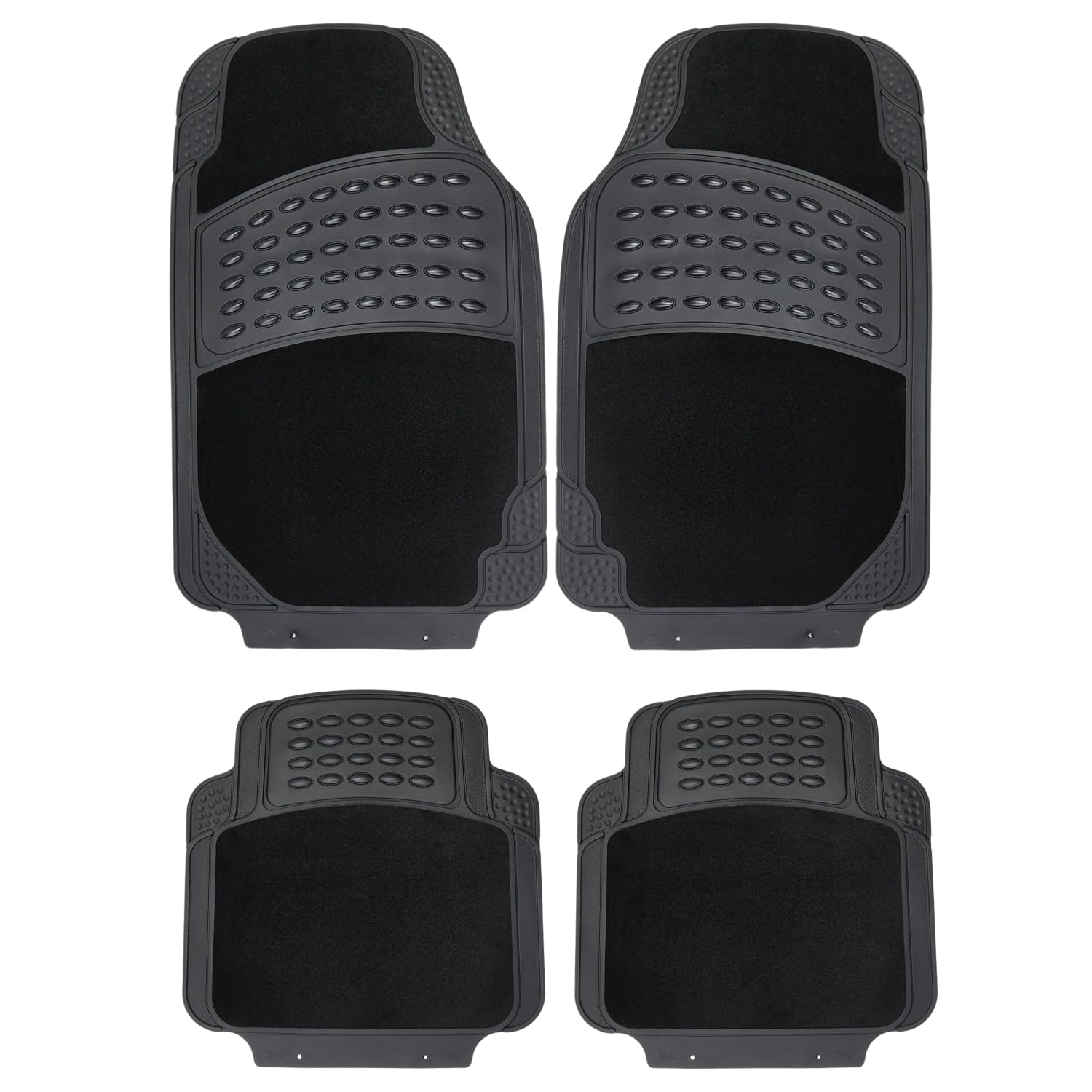 OWIJI Tappetini Auto Moquette Universali Set 4 Pezzi Antiscivolo Abitacolo Sagomabili Impermeabile Ritagliabile Adattabile