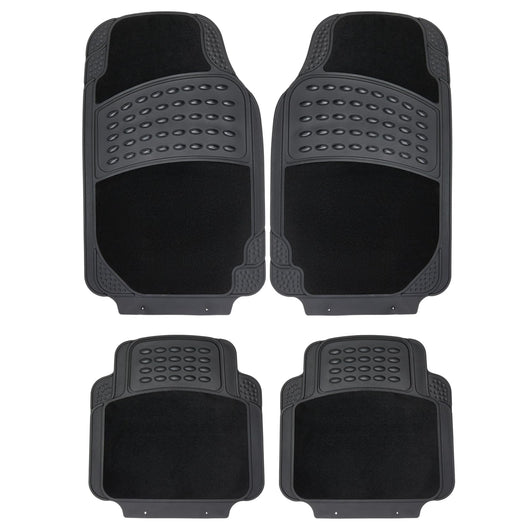 OWIJI Tappetini Auto Moquette Universali Set 4 Pezzi Antiscivolo Abitacolo Sagomabili Impermeabile Ritagliabile Adattabile