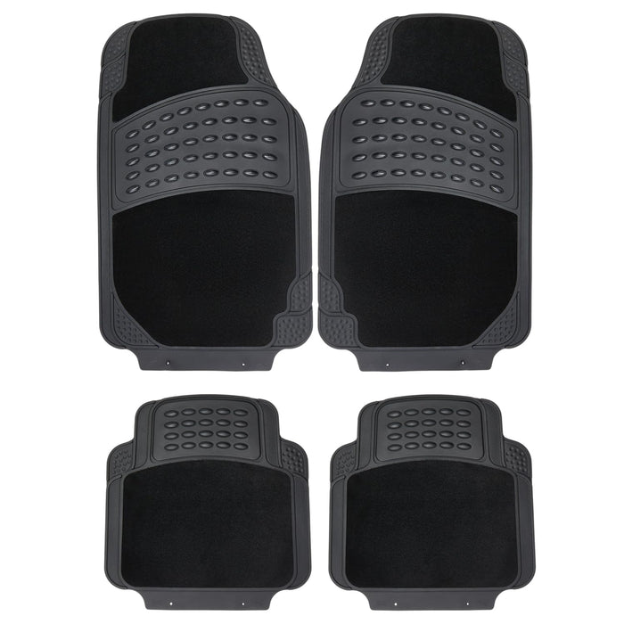 OWIJI Tappetini Auto Moquette Universali Set 4 Pezzi Antiscivolo Abitacolo Sagomabili Impermeabile Ritagliabile Adattabile