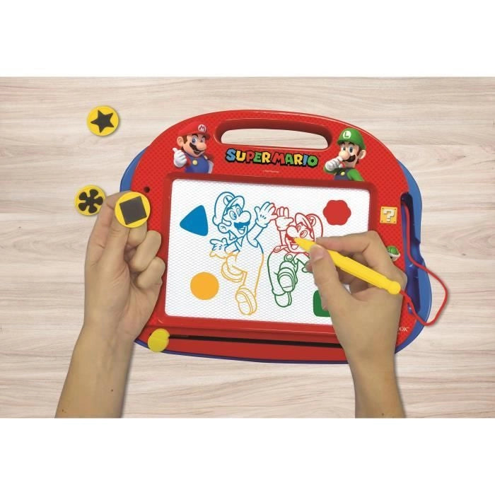 SUPER MARIO ardesia magica formato A5 con accessori magnetici per disegnare a colori - LEXIBOOK