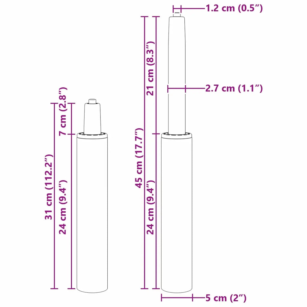 Cilindro a Gas per Sedia da Ufficio Nero 307-447 mm Ferro CFW8283060