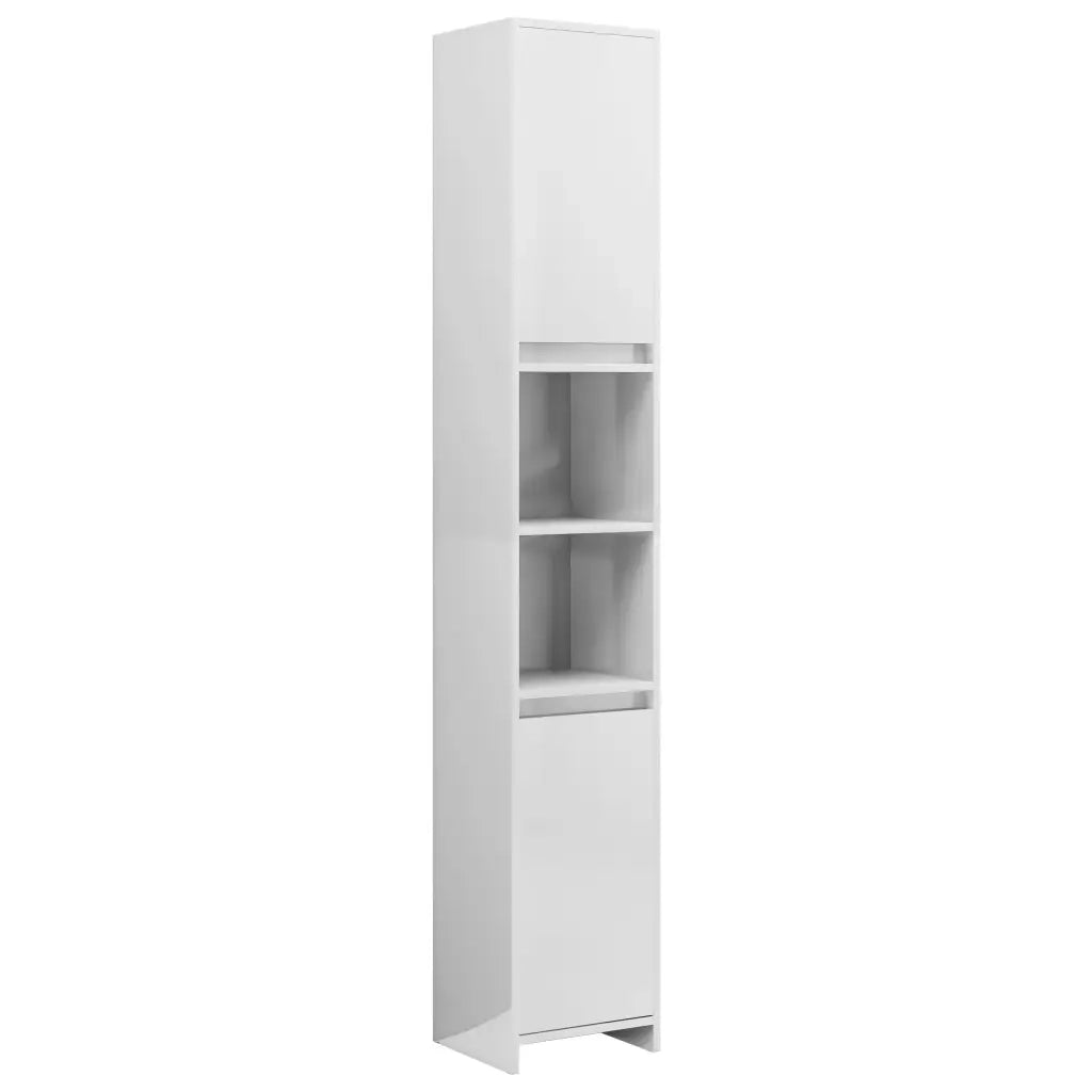 Mobile da Bagno Bianco Lucido 30x30x183,5 cm Legno Multistrato 802675