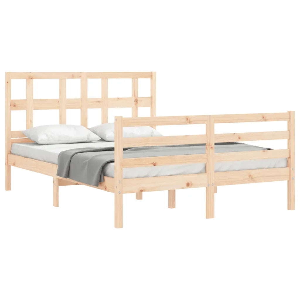 Giroletto con Testiera-Struttura Letto con testiera 120x200 cm in Legno Massello 751431