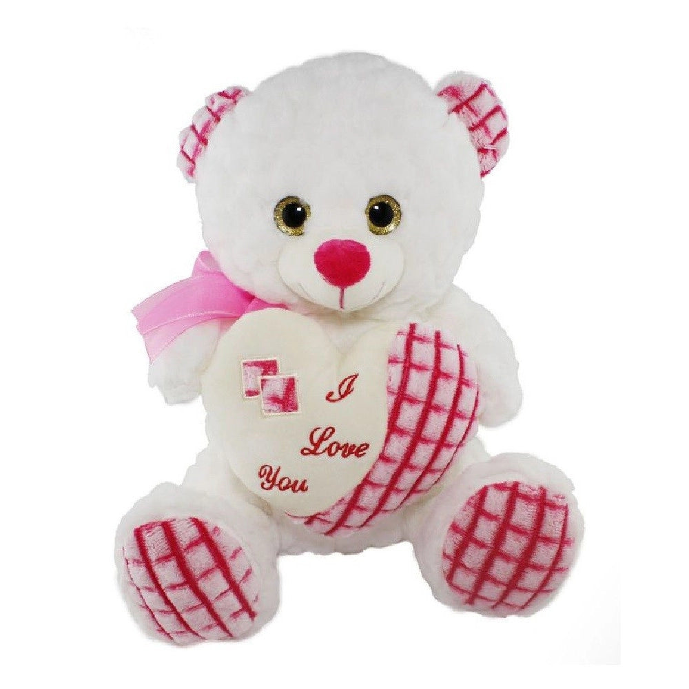 Trade Shop - Orso 35cm Peluche Pupazzo Cuore Scritta "i Love You" Fiocco San Valentino 84680 -