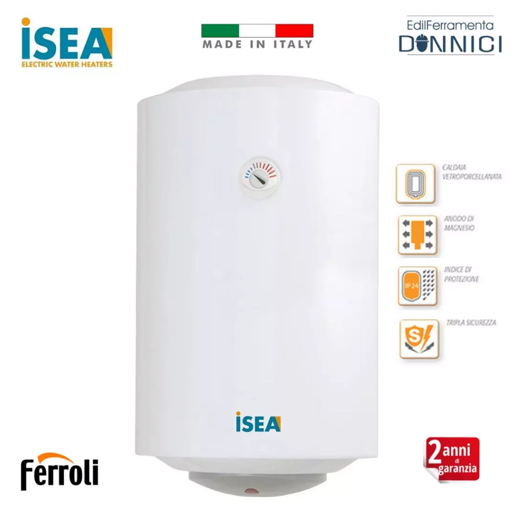 SCALDABAGNO ELETTRICO 2 ANNI 50 lt - Verticale - ISEA