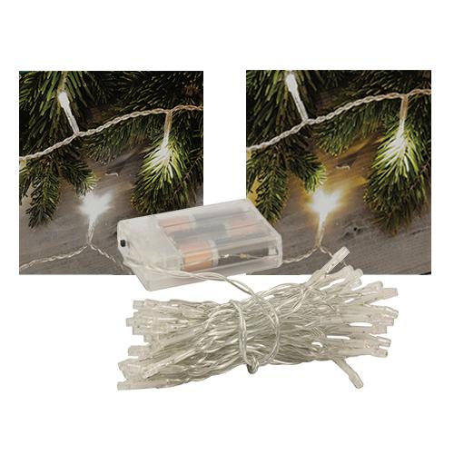 LUCI NATALE 100 LED X INT.BATTERIA BIANCO/CALDO