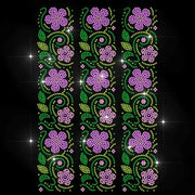 Etichetta di trasferimento per ricamo - Fleur blu - Applicazione Hotfix - Orlo decorativo - Riparazione abbigliamento - 210 mm x 297 mm - Strass in vetro - Panno per stampe a fuoco