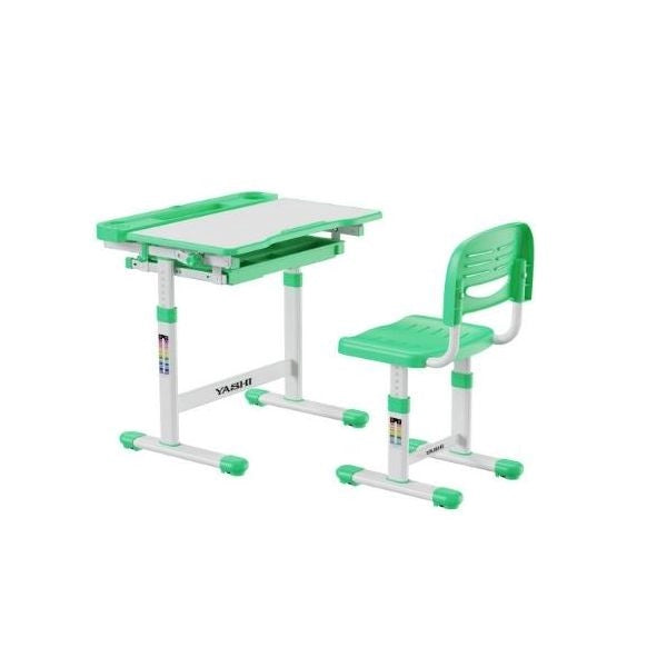 Kit sedia e scrivania reg sino a 76cm da terra, piano recl da 0° a 40° , cassetto estraibile, no spigoli , superf antiriflesso - CY10
