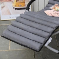 Sedia a Dondolo ergonomica 2 In 1, Sdraio da Giardino, Sedia a Dondolo, in Metallo Texteline a Forma di Sfera, 145 x 74 x 86 cm, Grigio Scuro