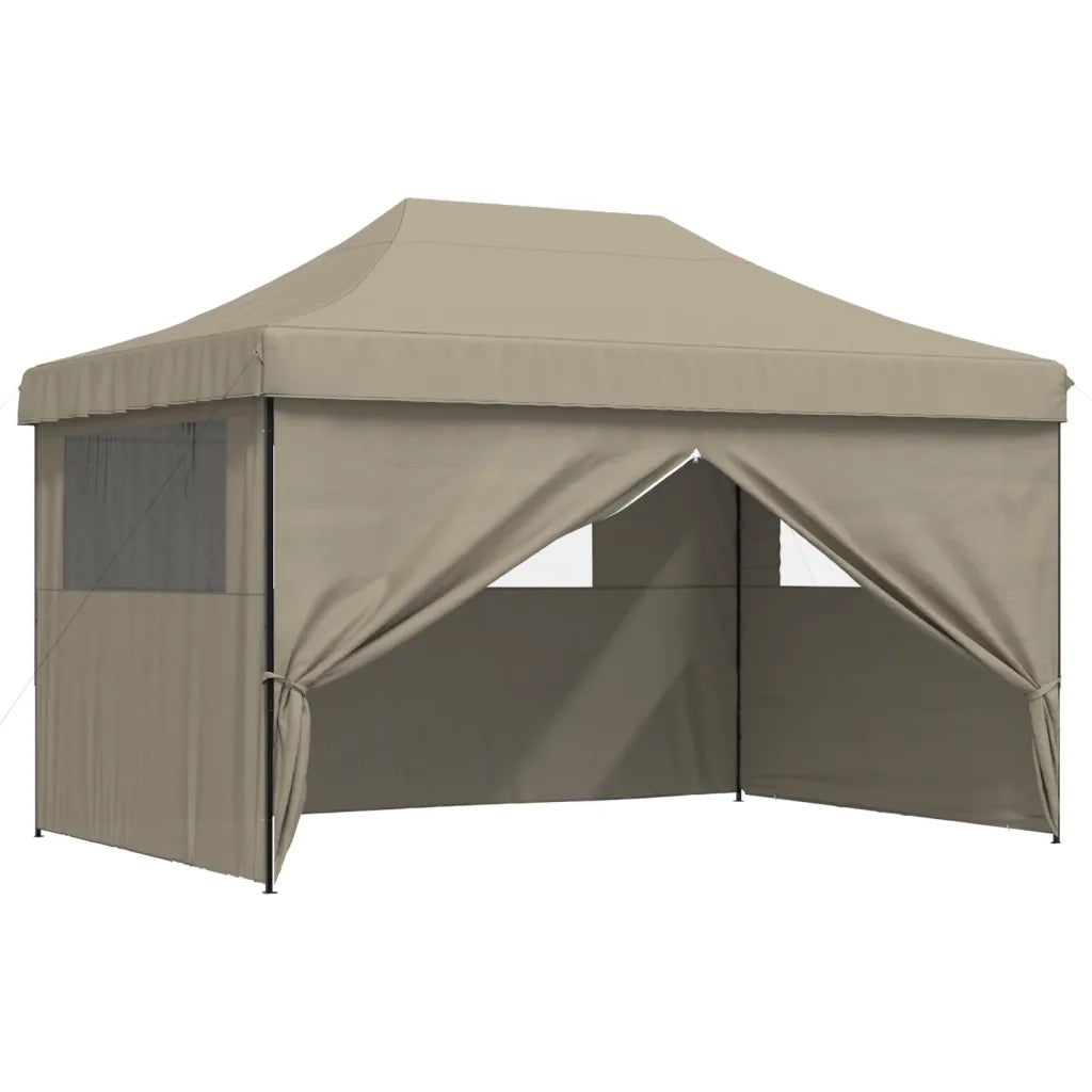 Tendone per Feste Pieghevole Pop-Up con 4 Pareti Tortora 4004978