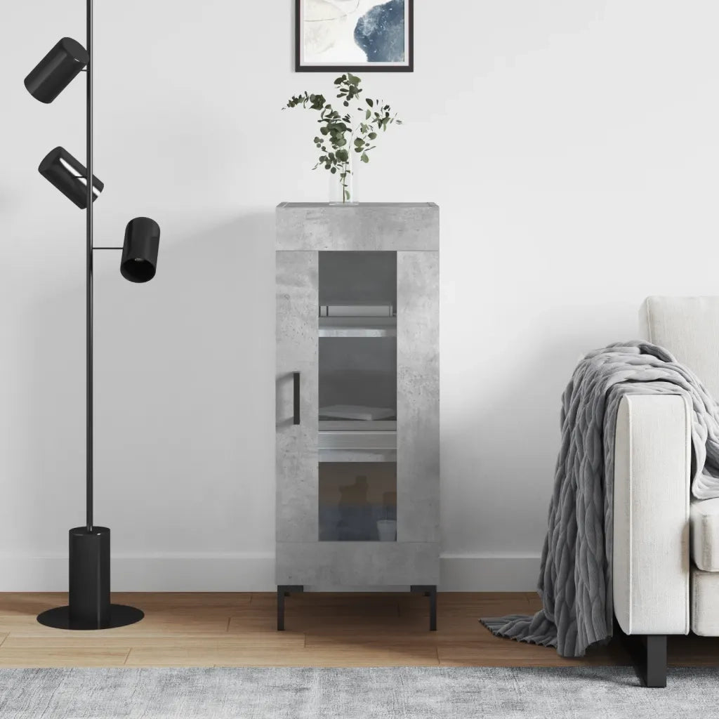 Credenza | Madia | Buffet da pranzo | Armadio da pranzo Grigio Cemento 34,5x34x90 cm in Legno Multistrato
