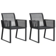 Sedie da Giardino Set 2 pz | Sedie da Esterno Polyrattan Nero