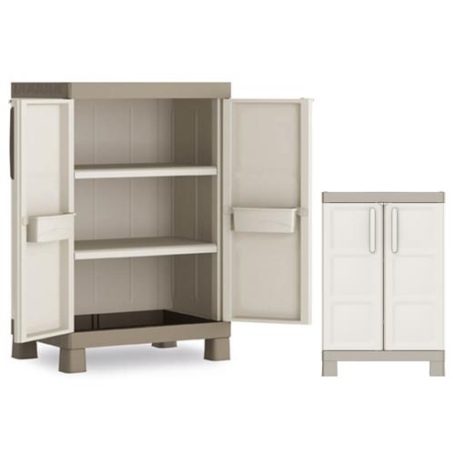 ARMADIO RESINA BASSO 2 RIPIANI """"""EXCELLENCE KETER"""""" BEIGE/TORT.L65 P45 H97