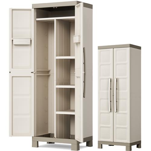 ARMADIO RESINA PORTASCOPE """"""EXCELLENCE KETER """""" BEIGE/TORT.L65 P45 H182