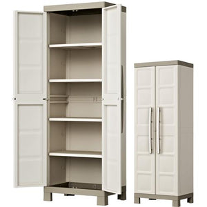 Keter Armadio Alto Excellence, 4 Ripiani Regolabili, Beige/Tortora, 65x45x182 H Cm