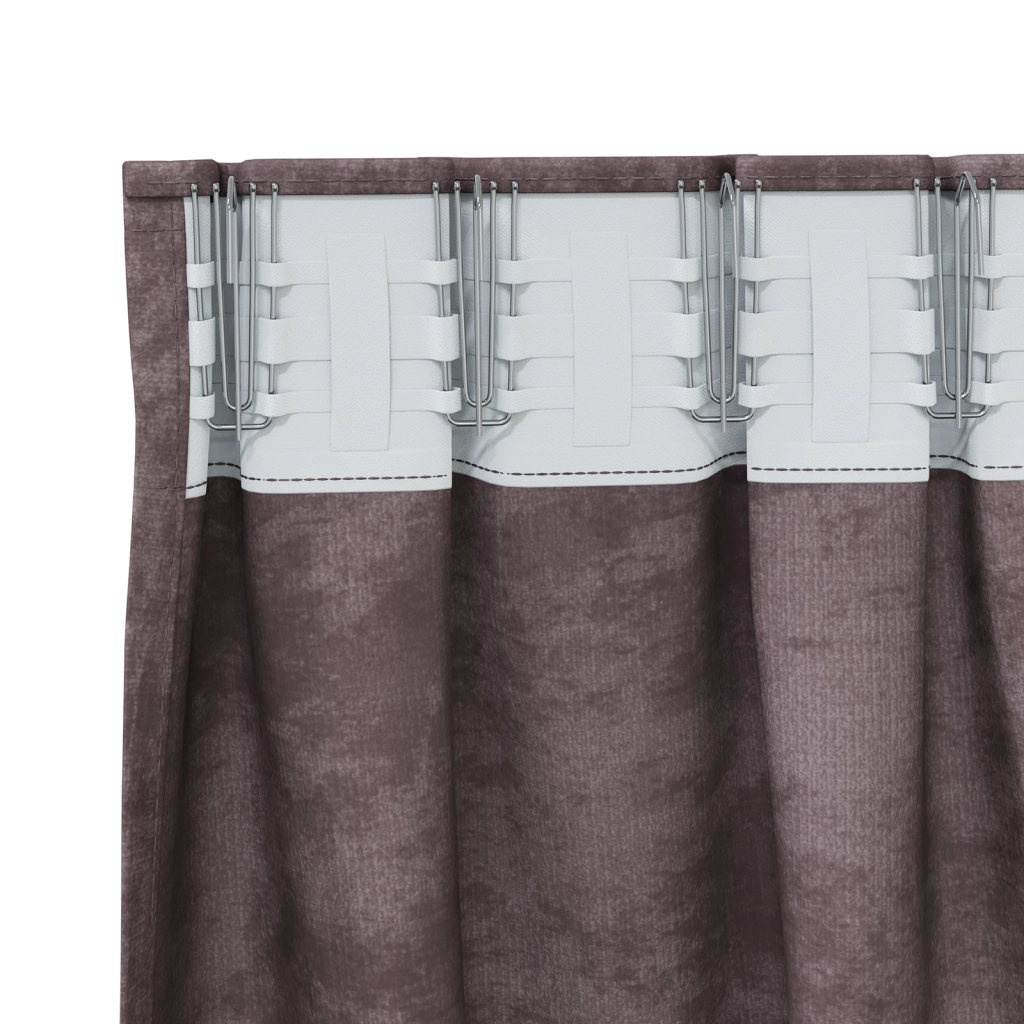 Tende in velluto 2 pcs con occhielli Marrone 245x140 cm