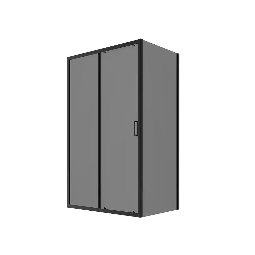 Box doccia 80x140 cm scorrevole vetro 6mm fumé profili nero opaco | Lipari