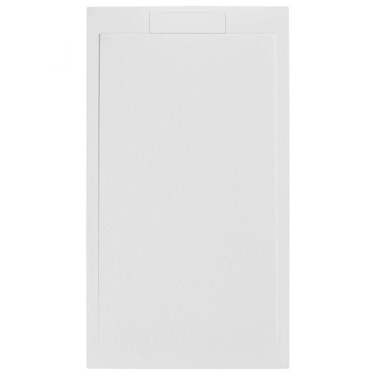 Piatto doccia in pietra SOLIDSTONE alto 2,8 cm con bordo - Bianco - Misura: 90x90 x 2,8h