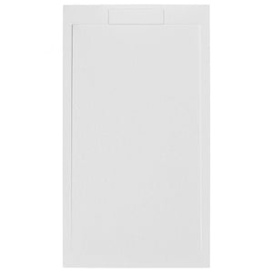 Piatto doccia in pietra SOLIDSTONE alto 2,8 cm con bordo - Bianco - Misura: 80x120 x 2,8h 