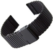 Trade Shop - Cinturino Maglia Milano Universale Ricambio Orologio Larghezza 22mm Nero -