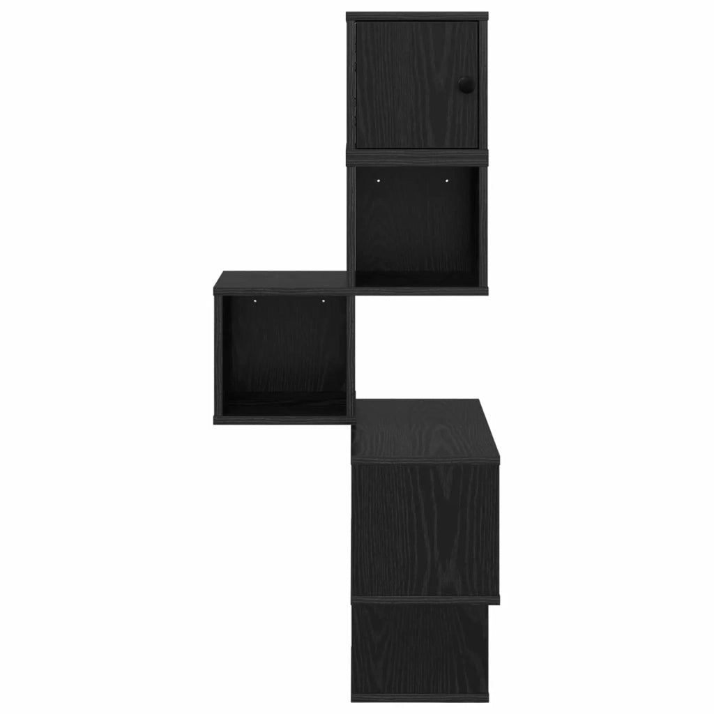 Mensola Angolare da Parete Rovere Nero 48 x 48 x 120 cm 8012229