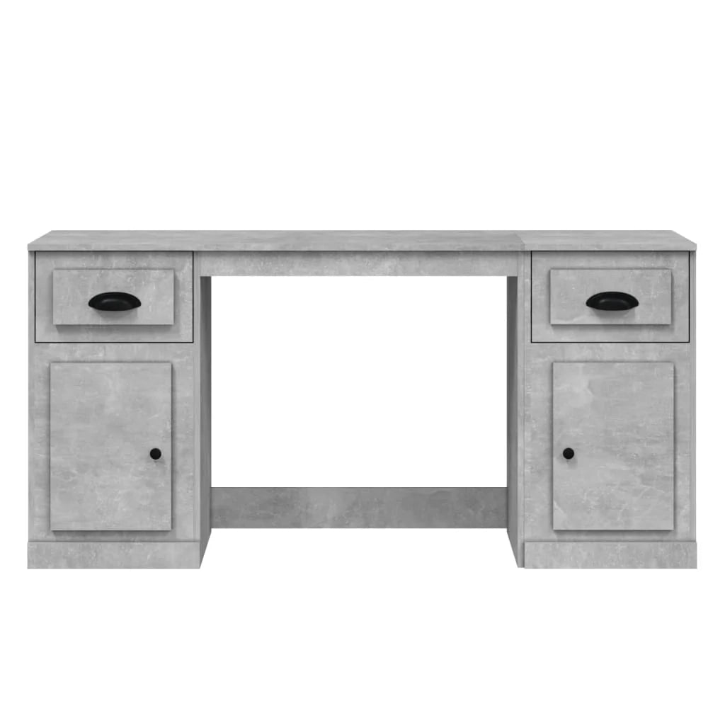 Scrivania da ufficio postazione di lavoro mobile per computer studio con mobiletto legno ingegnerizzato grigio 02_0023389