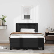 Letto a molle con materasso Nero 120 x 190 cm Pelle sintetica 3339040