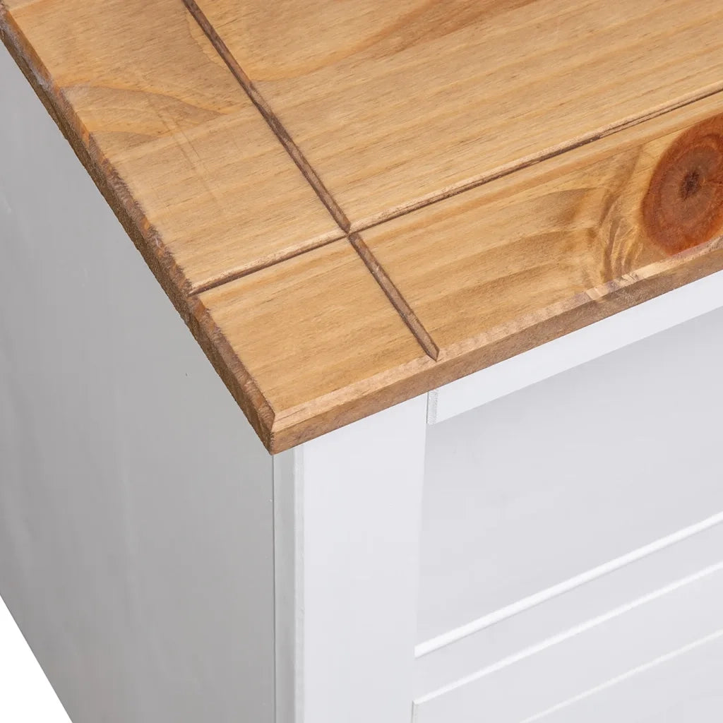 Mobile Porta TV Angolare Bianco 93x49x49cm in Pino Serie Panama 282687