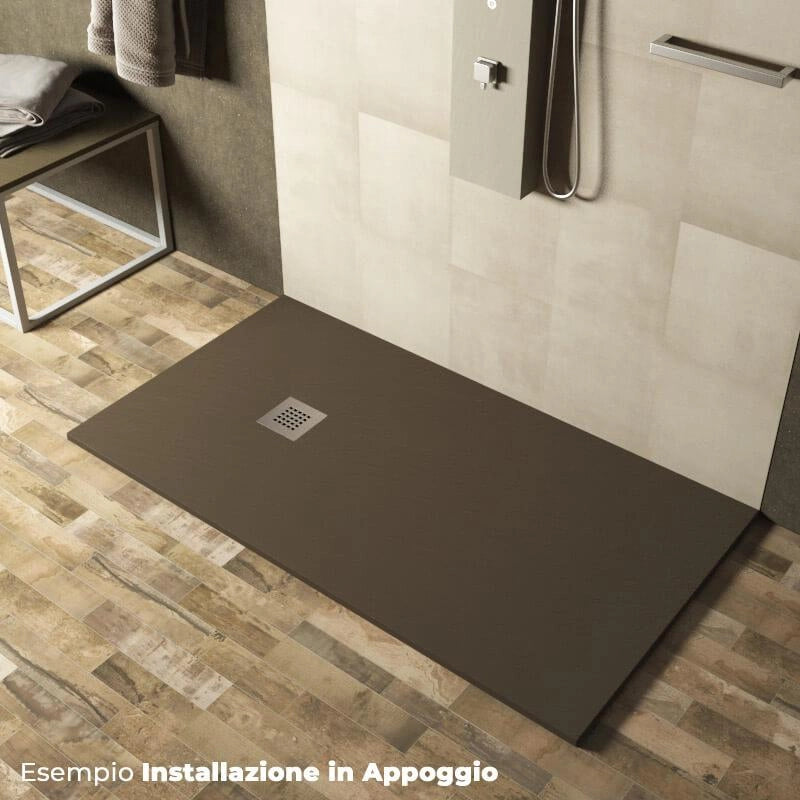Piatto Doccia in Pietra 70x140 cm Pedrinelli Ardesia Stone Side Tortora