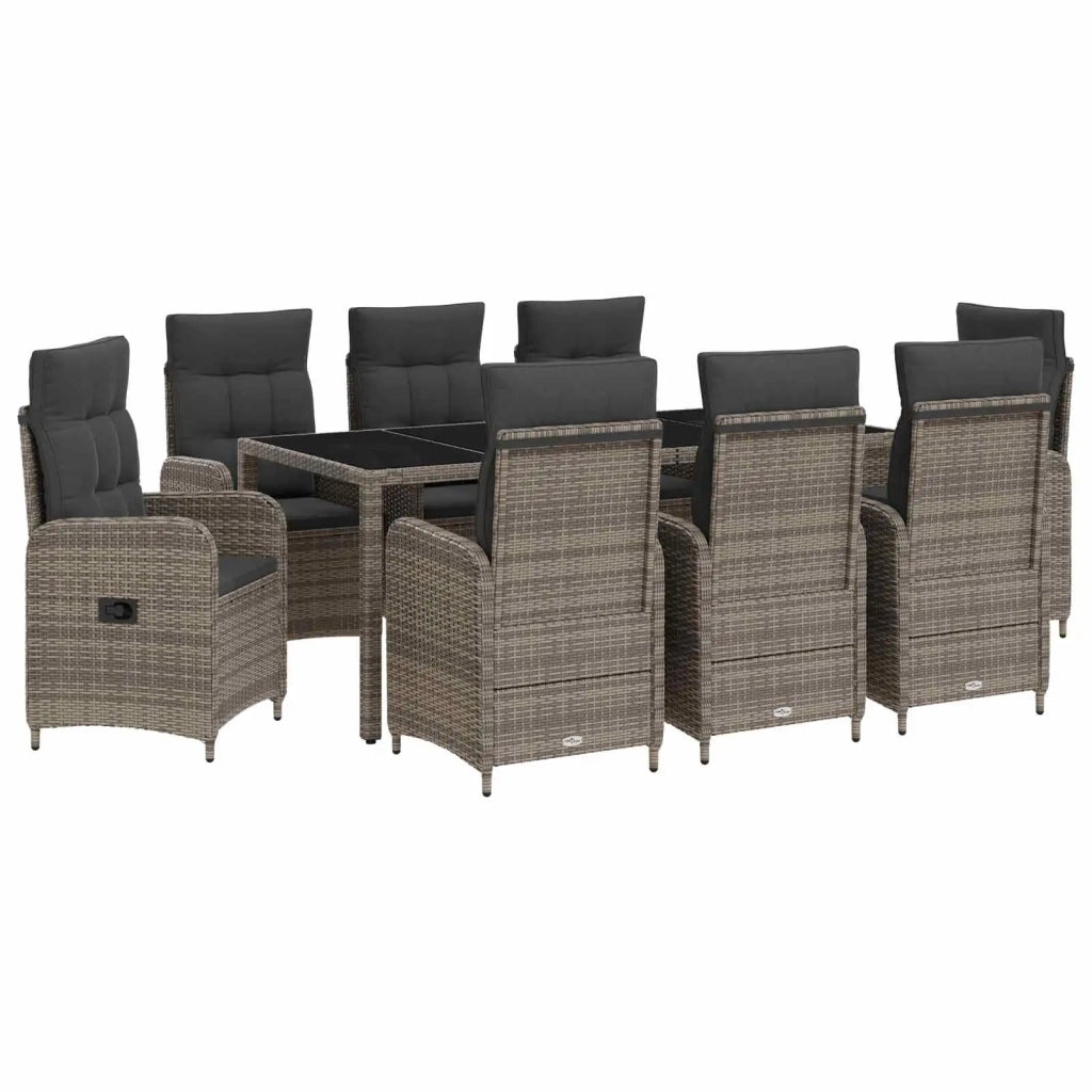 Set da pranzo per esterni 9 pcs Grigio chiaro e grigio scuro 3422331