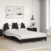 Giroletto Viana senza Materasso-Struttura Letto Nero e Bianco 140x190 cm in Similpelle