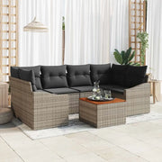 Set Divano da Giardino con cuscino 7 pcs Grigio polyrattan 3347783