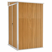 Capanno Giardino a Parete-Casetta da Giardino Marrone 118x100x178cm Acciaio Zincato