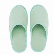 Trade Shop - Coppia Pantofole Ciabatte Bagno Chiuse Tessuto Verde Taglia 39-45 Stanza 79692 -