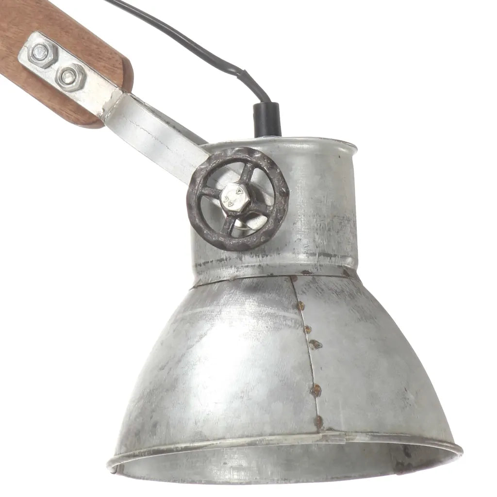 Lampada da Parete Stile Industriale Argento Rotonda E27 320575