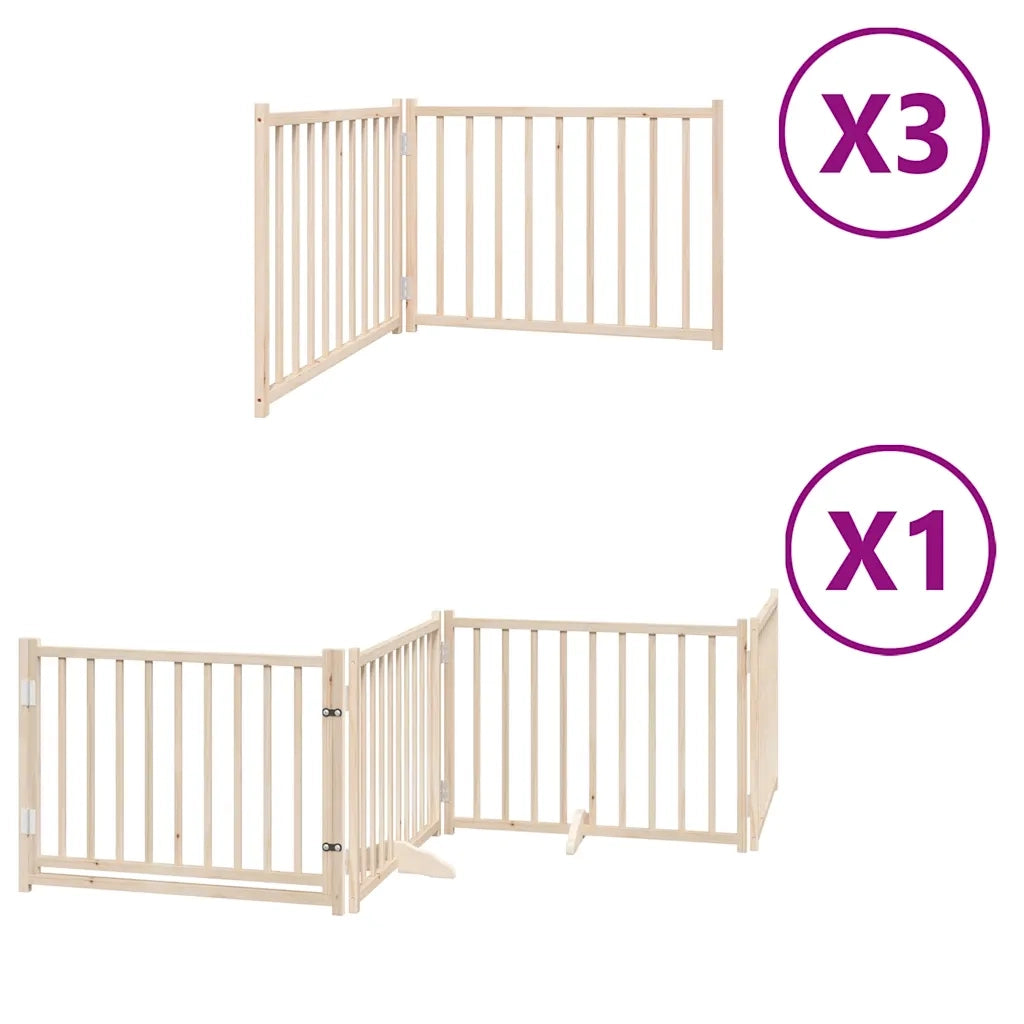 Cancello per Cani Porta Pieghevole 10 Pannelli 800 cm in Pioppo CFW8921408