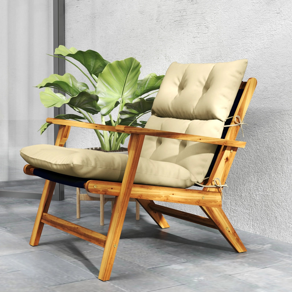 Cuscino sedile; cuscino spesso imbottito per sedersi; con schienale; cuscino per sedia a dondolo; per interno ed esterno; beige