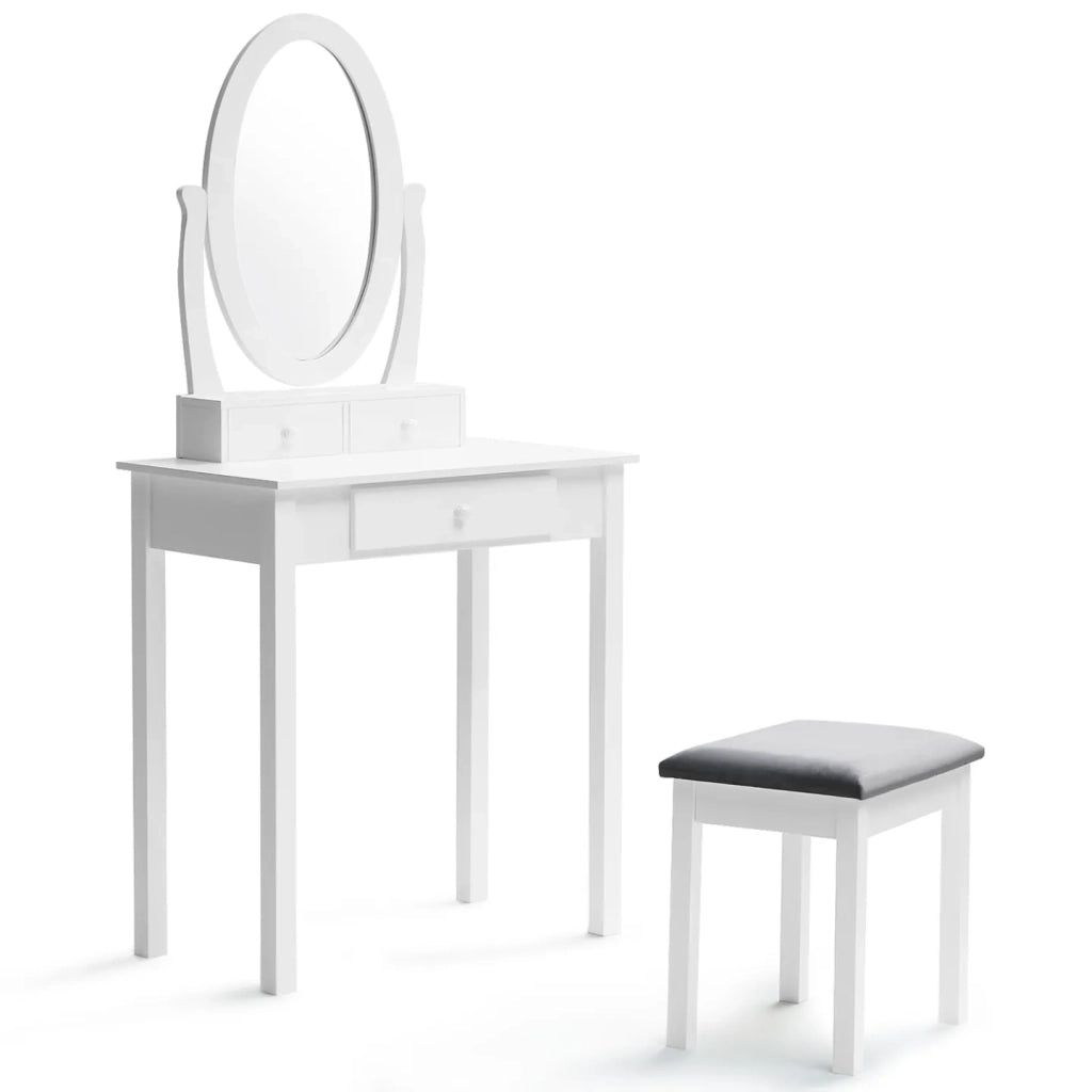 IDMarket - Toeletta con specchio e sgabello BETTY