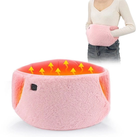 Cuscino termico rosso, adatto per addome, schiena e vita, ideale per donne, cintura termica alimentata da USB, cuscino termico con maniglie.