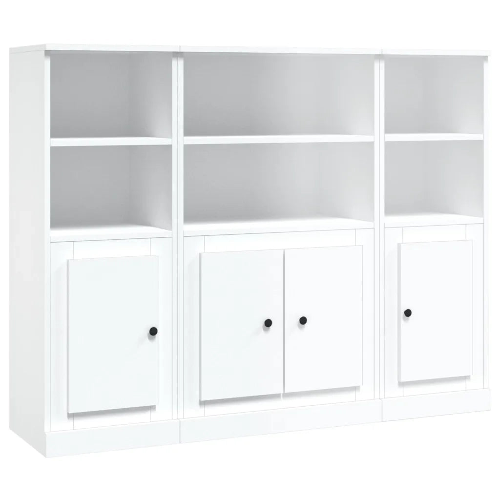 Credenze 3 pz Bianche in Legno Multistrato 3185303