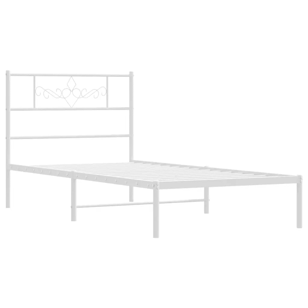 Giroletto con Testiera Metallo Bianco 80x200 cm 355307
