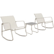 Sedia a dondolo 2 posti in textilene beige TENERIFE