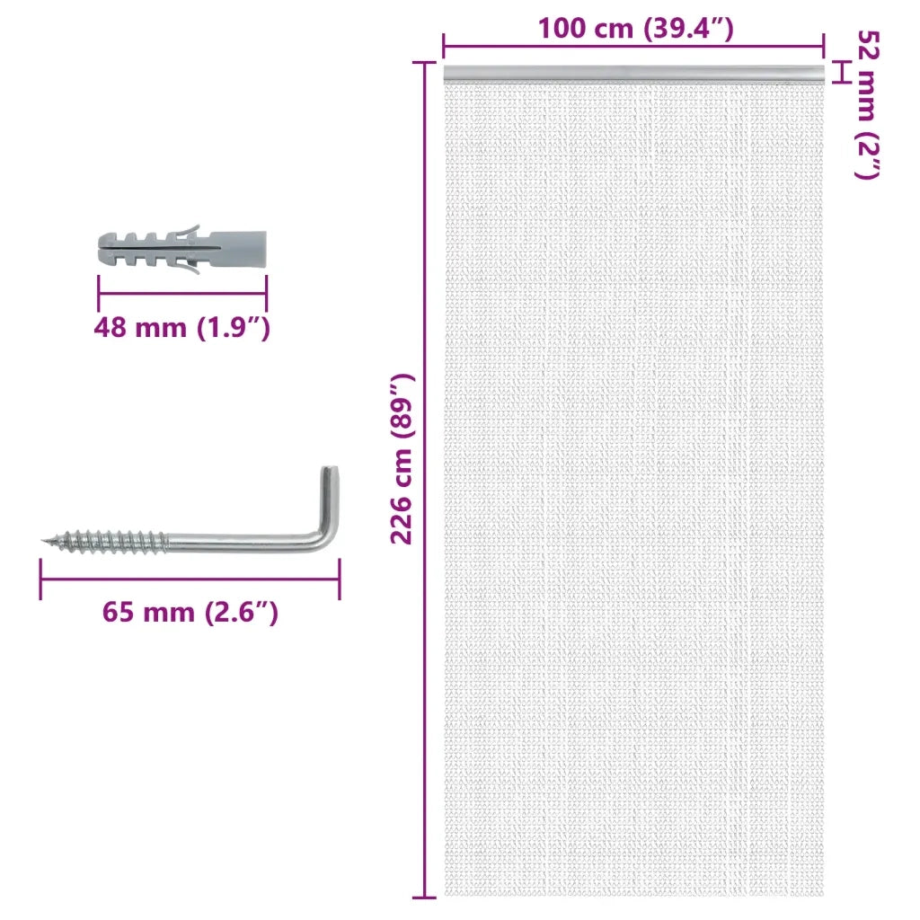 Zanzariera da Porta a Catena 100x226 cm in Alluminio CFW4203485