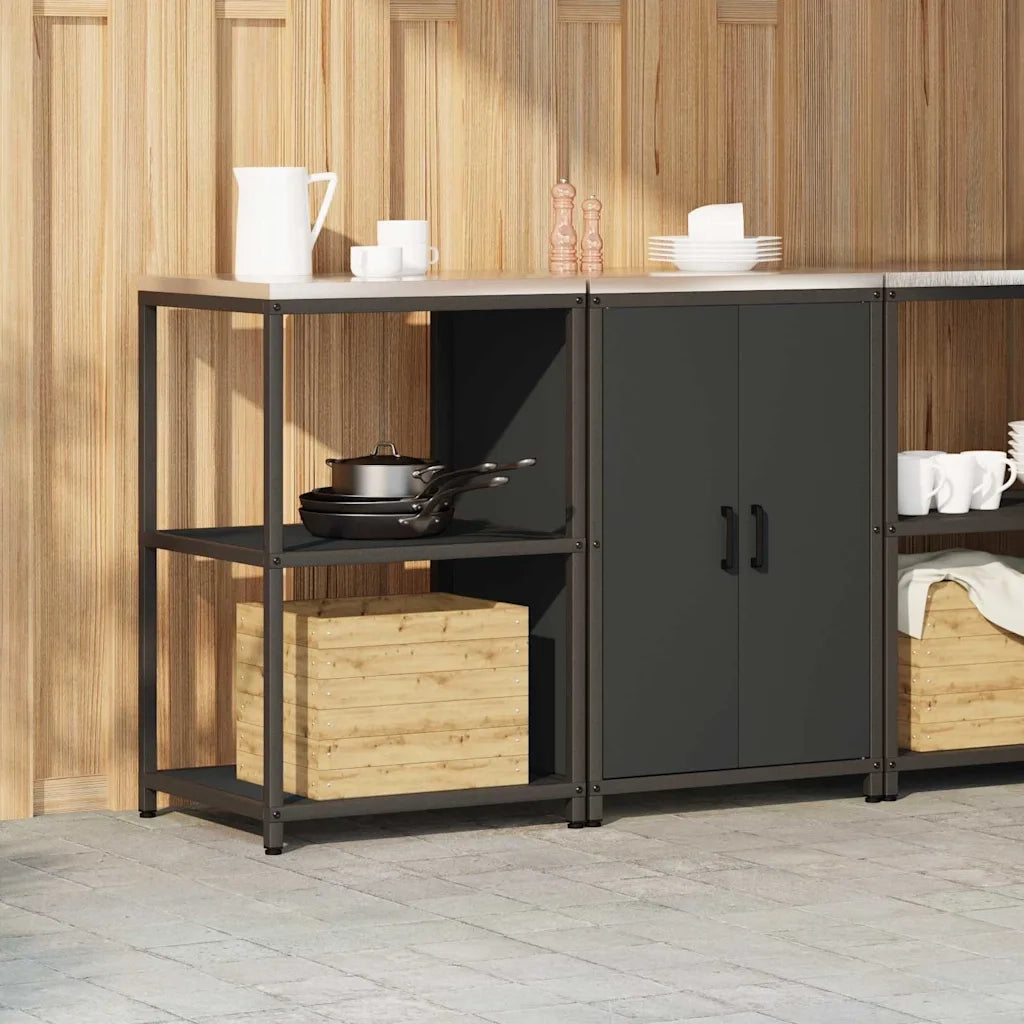 Set di Stoccaggio per Cucina con lo scaffale 2 pcs Nero 3392687